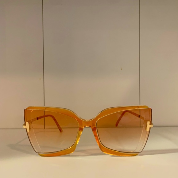 Urban Outfitters Accessories - Oversized Orange Yellow and Gold Fashion Sunglasses!!
